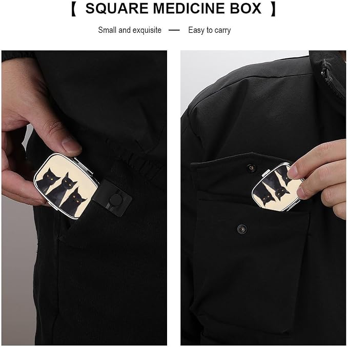 Metal 2 Compartment Pill Organizer Travel Friendly Portable Compact Pill Box - Image 5
