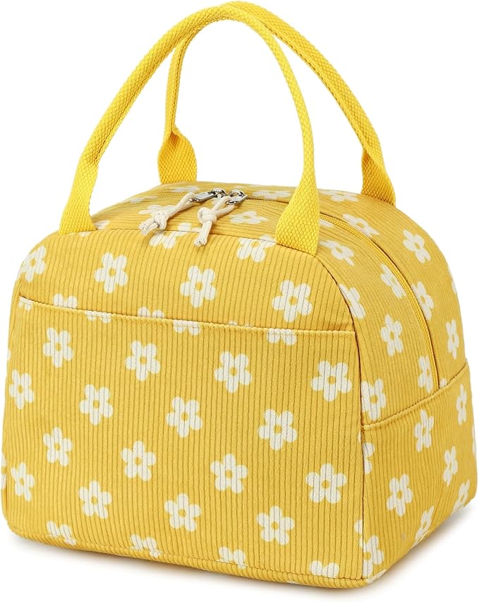 Bluboon Lunch Bag for Women Men Cute Corduroy Lunch Tote Bags Reusable by BLUBOON