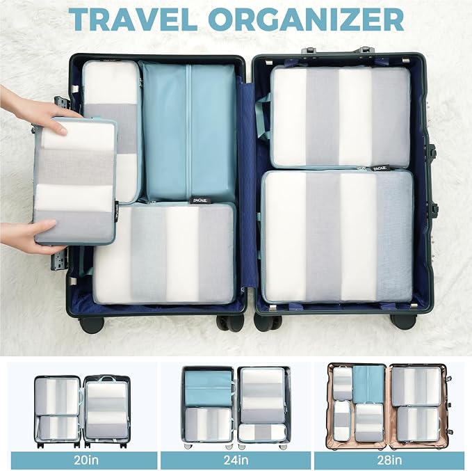 BAGAIL 6 Set Ultralight Compression Packing Cubes Packing Organizer - Image 7