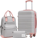 LONG VACATION 3 Piece Carry On Luggage 20 Inch Suitcase by LONG+VACATION