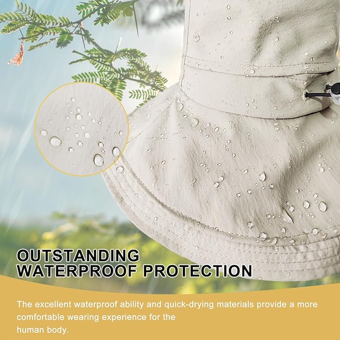 Sun Hats for Women Wide Brim Ponytail UV Protection Beach Hat Packable - Image 5