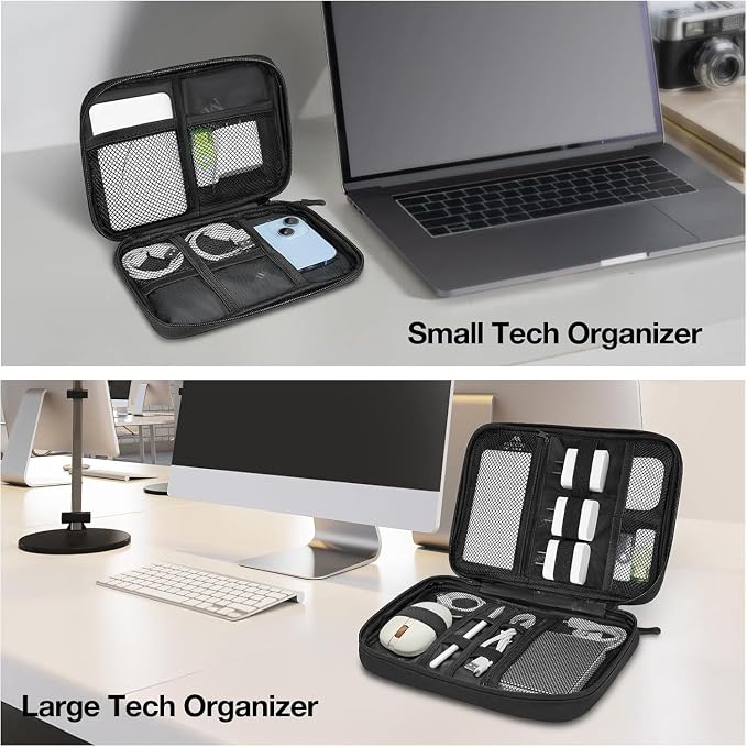 MATEIN Cord Organizer Travel Case 2 Pack, Water Resistant Tech Organizer Pouch - Image 7