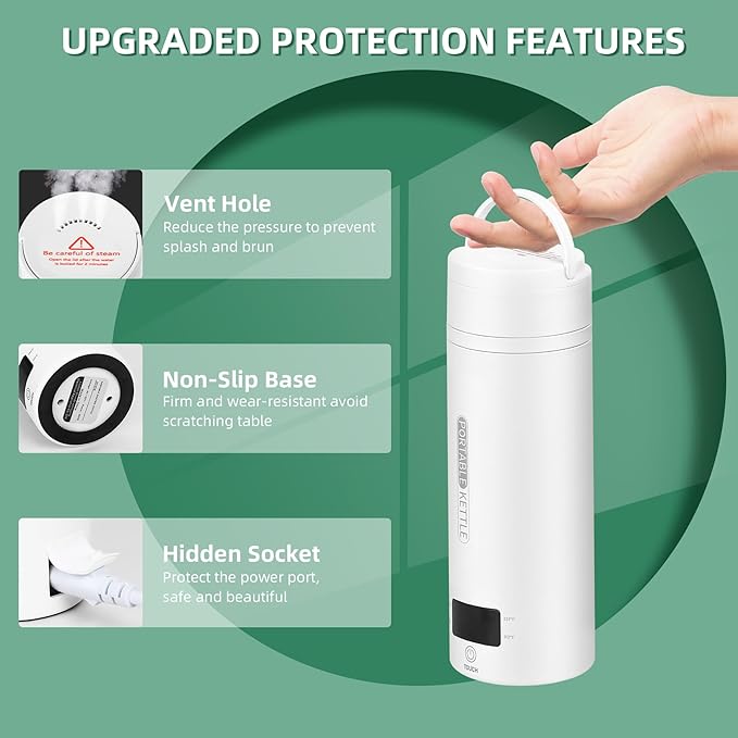 Travel Electric Kettle Portable Small Mini Tea Coffee Kettle Water Boiler - Image 6