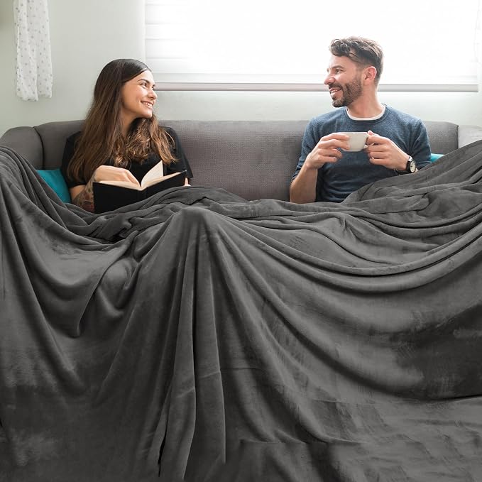 PHF Oversized King Fleece Blanket 120"x120", No Shed No Pilling Big Soft Blanket - Image 4