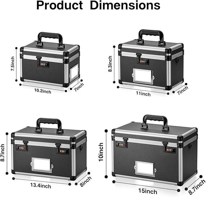 10.2 x 7 x 7.5 Inch Lockable Storage Box - Image 5