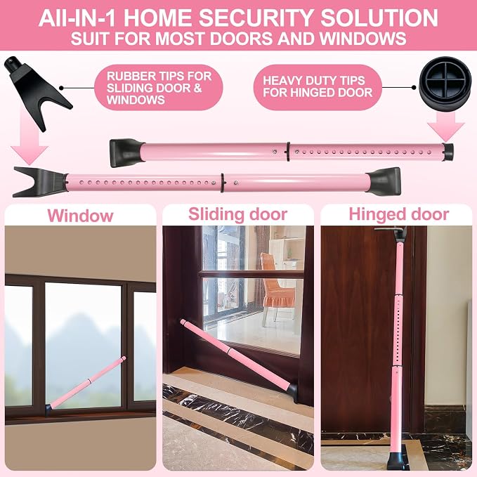 Rerishom Door Security Bar, Door Stoppers Security bar, Heavy Duty Door Lock - Image 2