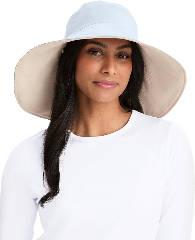 Solbari Women’s Ultra-Wide Cotton Linen Sun Hat UPF 50+, Adjustable by Solbari