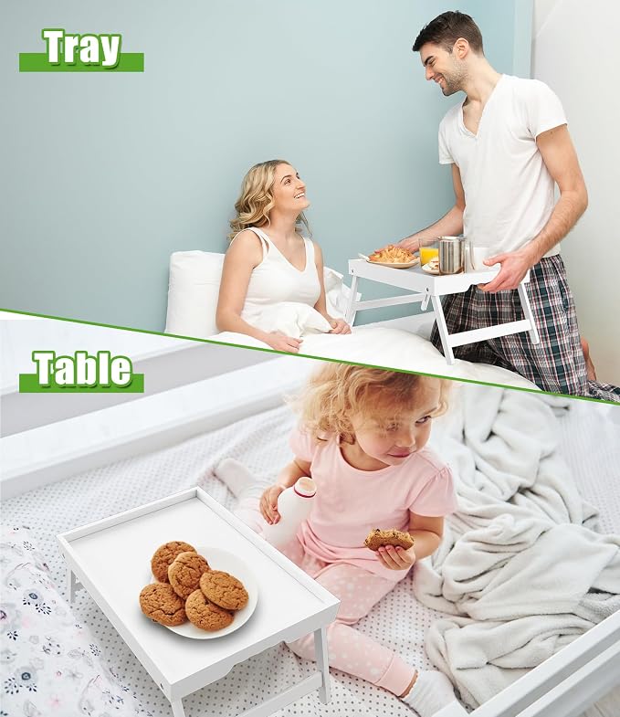 Bed Tray Table with Folding Legs, Bamboo Breakfast in Bed - Image 7