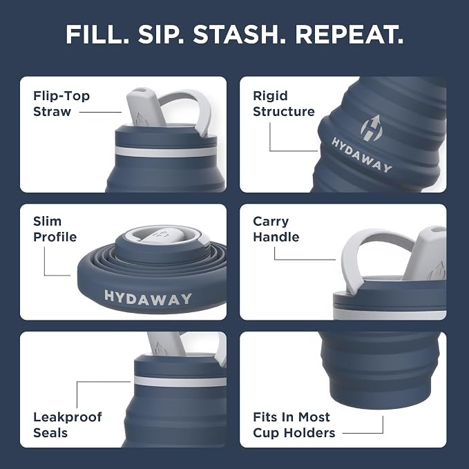 HYDAWAY 25oz Collapsible Water Bottle - Image 4
