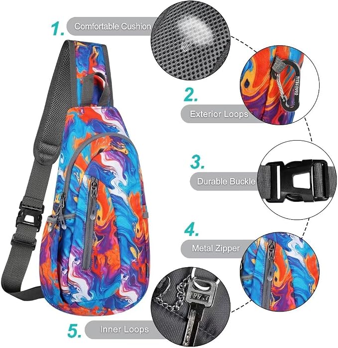 TITECOUGO Small Sling Bag, Lightweight Crossbody Backpack - Image 5