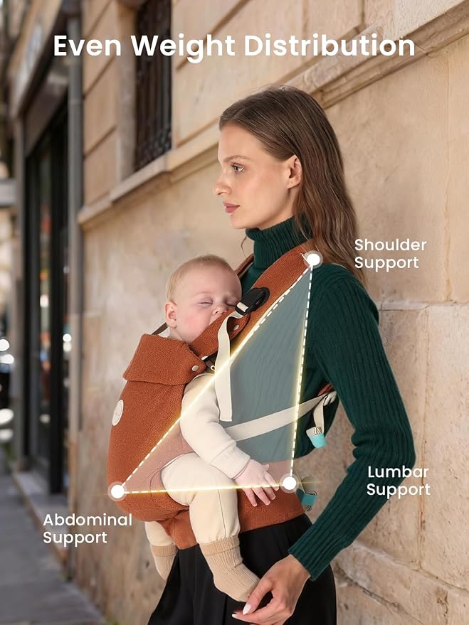 Grownsy Baby Carrier Newborn to Toddler, Ergonomic & Cozy Wraps - Image 6