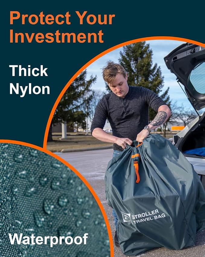 Extra Large, Heavy Duty Stroller and Car Seat Gate Check Bag, Compatible with: - Image 3