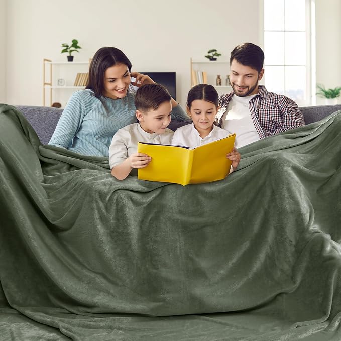 PHF Oversized King Fleece Blanket 120"x120", No Shed No Pilling Big Soft Blanket - Image 2