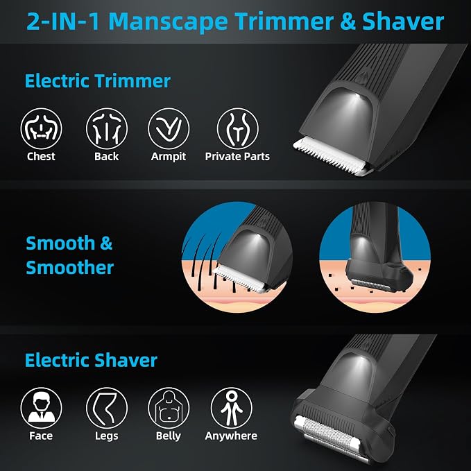 INVJOY Manscape Body Trimmer for Men, Waterproof Electric Razor/Shavers - Image 2
