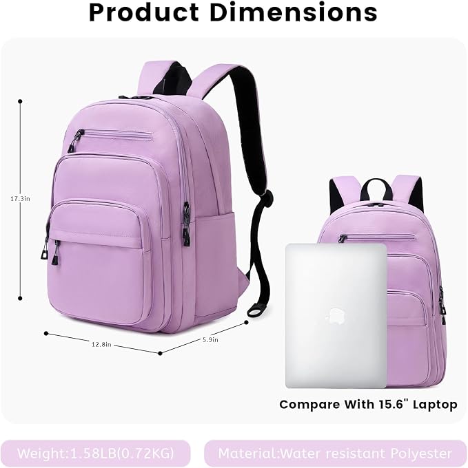 Lanola Basic Multi-Pocket Multipurpose Backpack Classical Water Resistant - Image 2