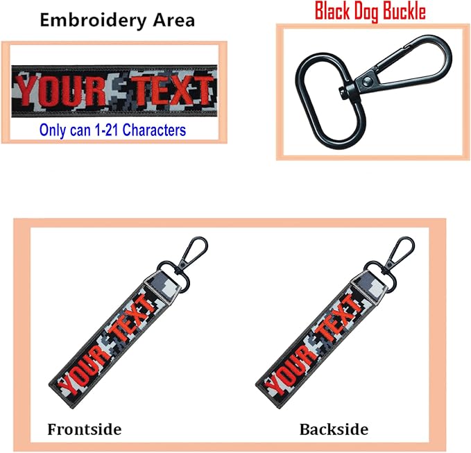 Custom Luggage Tags, Custom Personalized Luggage tag Name, Embroidery Key Ring - Image 3