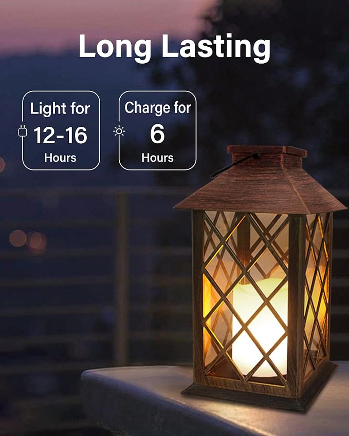 SHYMERY Solar Lanterns, Hanging Outdoor Lantern - Image 3