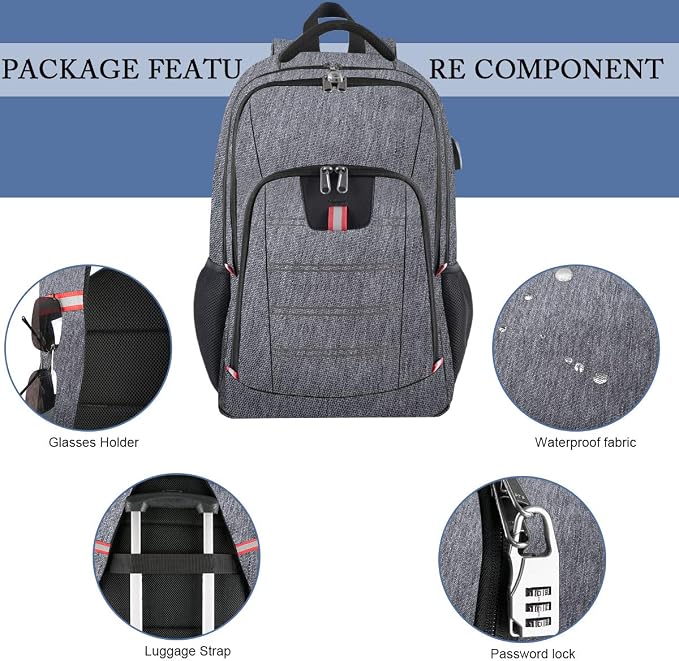 Laptop Backpack for Men, Large Anti-Theft Business Travel Backpack - Image 6