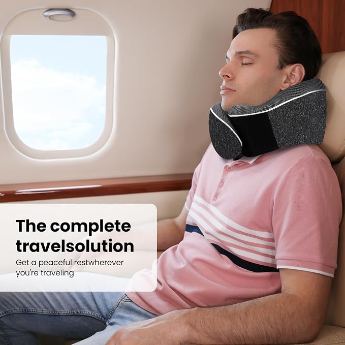 Travel Pillow, Best Memory Foam Neck Pillow Head Support Soft Pillow - Image 3