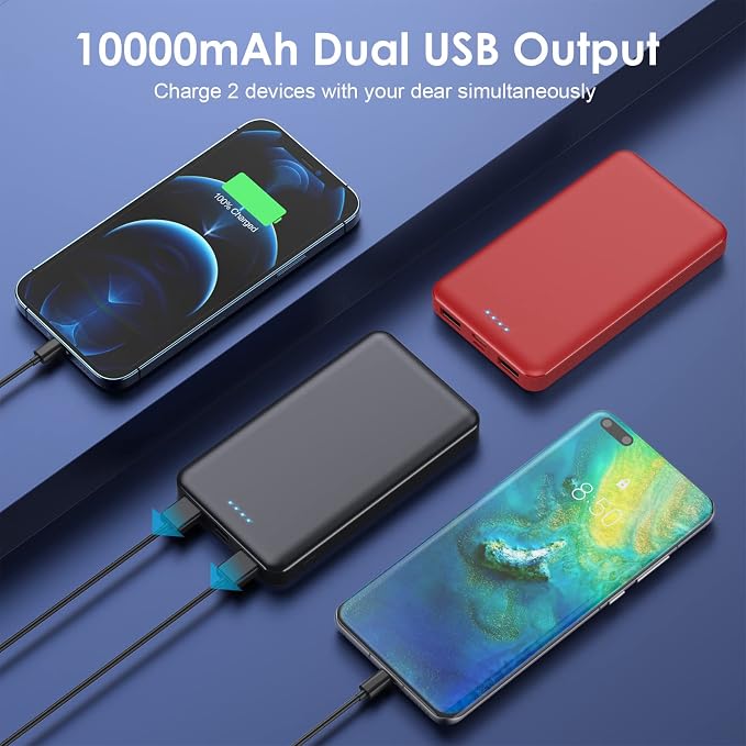 Portable Charger Power Bank 10000mAh, Ultra Slim Compact External Battery Pack - Image 4