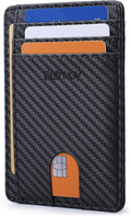 Buffway Slim Minimalist Front Pocket RFID Blocking Leather Wallets by Buffway