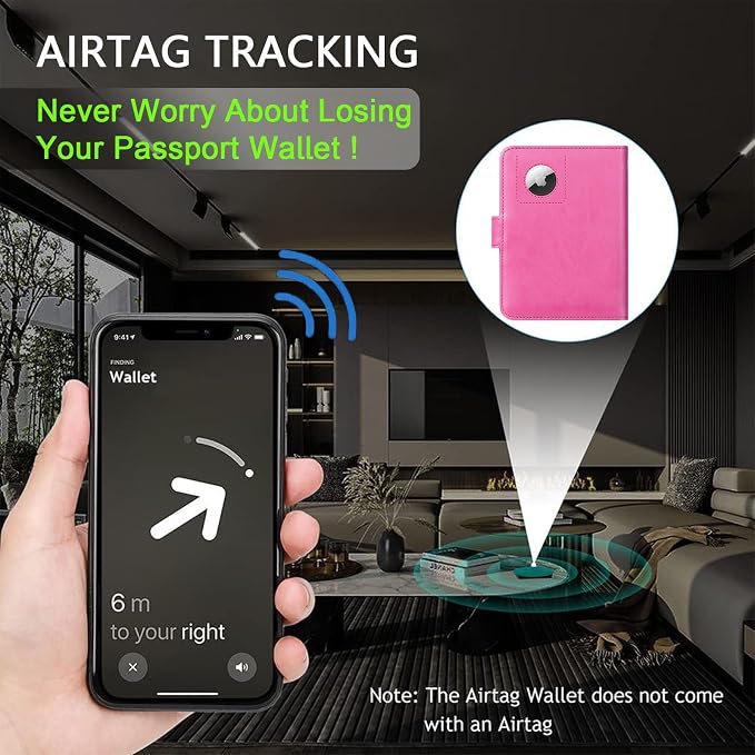 Airtag Passport Holder Cover Wallet RFID Blocking Leather Case Travel - Image 5