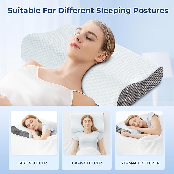 Memory Foam Pillows 2 Pack Neck Pillow - Image 3