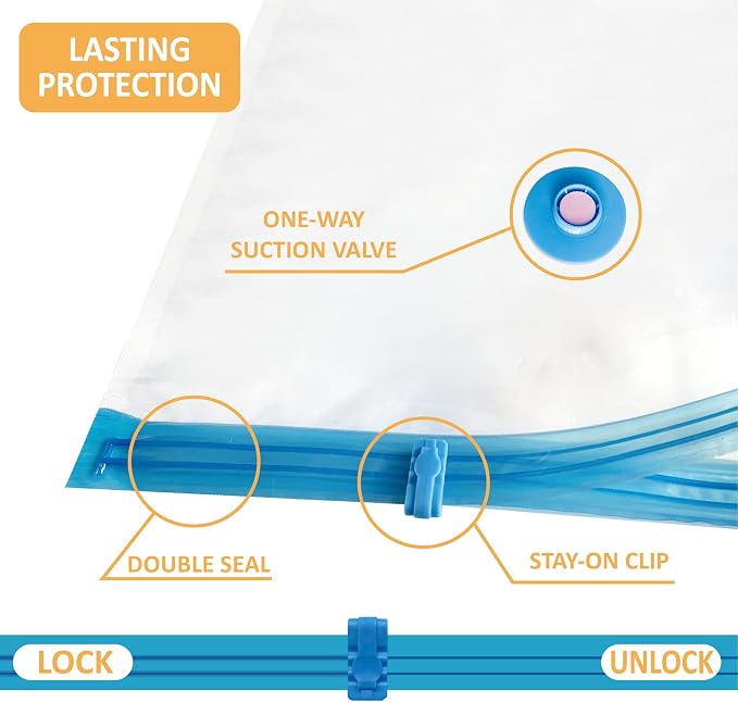10 Jumbo Vacuum Storage Bags, Space Saver Bags Compression Storage Bags - Image 6