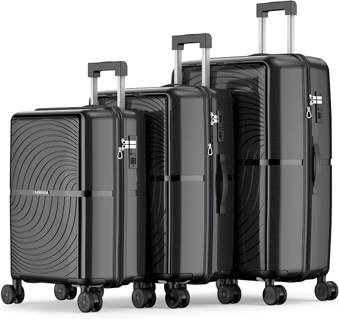 Nazhura Luggage Set, 3-Piece Hardside Suitcase Set, 20-inch Carry On, 28-inch by NazhuraGoodCompanionAtHome