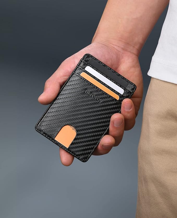 Buffway Mens Slim Wallet, Minimalist Thin Front Pocket Leather Credit Card - Image 7