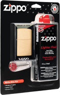 Zippo All-in-One Kit with Brushed Brass Windproof Lighter by ZippoManufacturingCompany