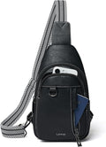 7L Sling Bag for Women Men Leather Small Sling Backpack Daypack Anti Theft by LATMAP