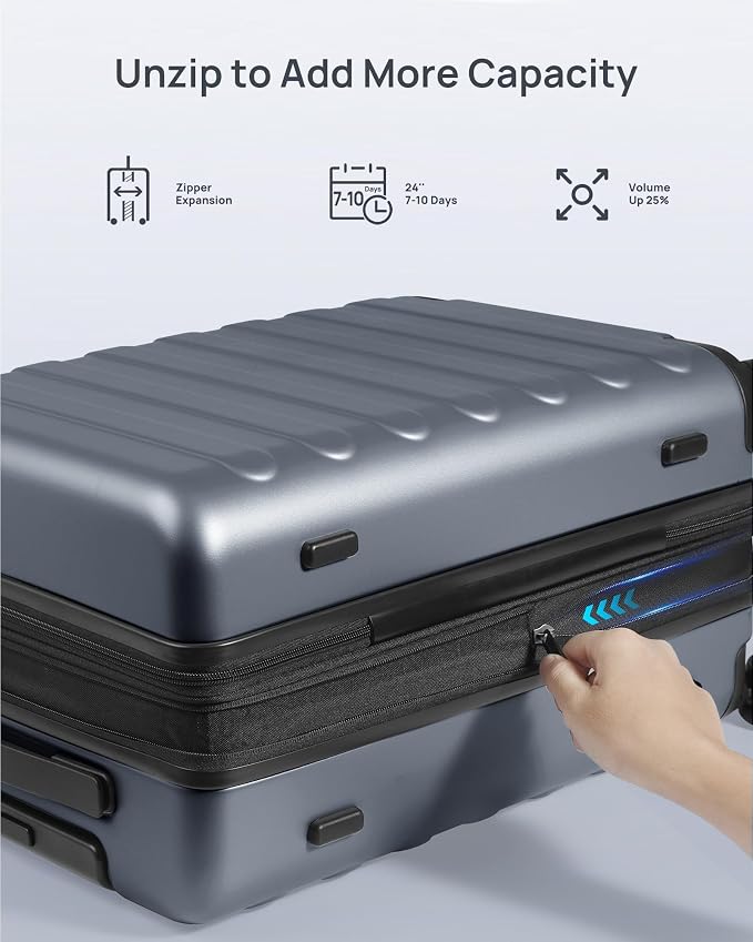 Carry on Luggage 22 X 14 X 9 Airline Approved, 20 Inch Luggage - Image 5