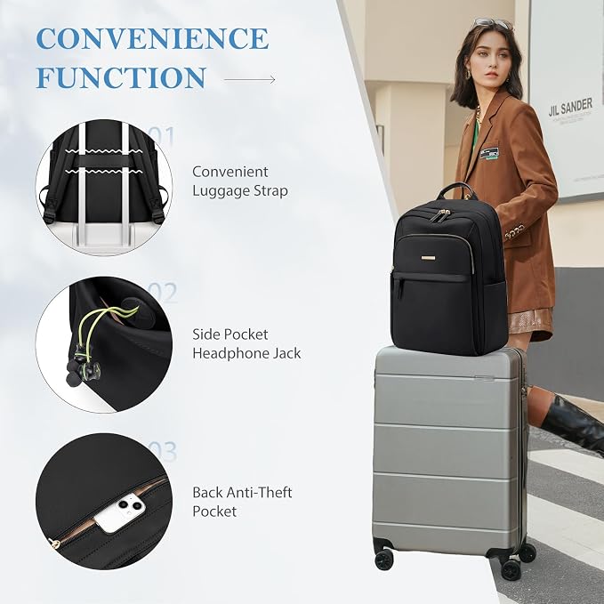 Travel Backpack for Women Personal Carry On Bag Business Weekender Hiking - Image 3
