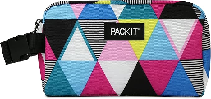 PackIt Freezable Snack Box, Triangle Stripes, Built by PackIt