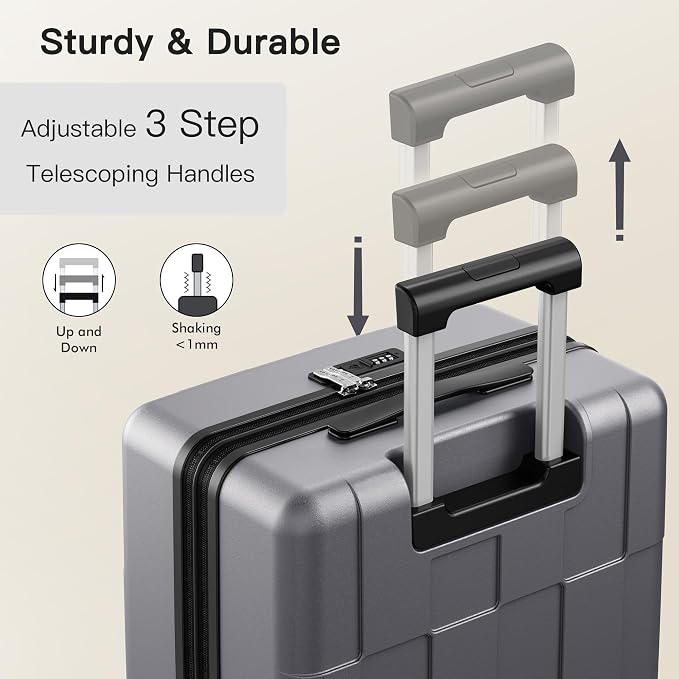 SHOWKOO Luggage Sets 3 Piece Hardside Expandable Lightweight PC Suitcase Sets - Image 9