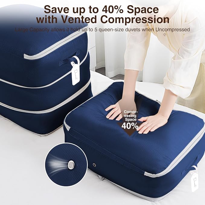 4 Pack Compression Storage Bags - 110L Large Capacity Comforter Storage Bag - Image 3