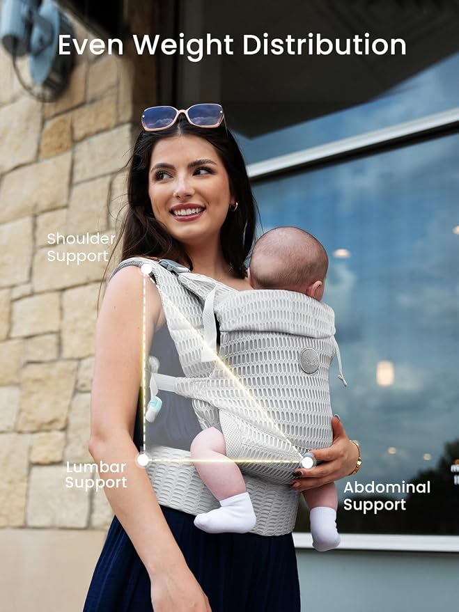 Grownsy Baby Carrier Newborn to Toddler, Ergonomic & Cozy Wraps - Image 6