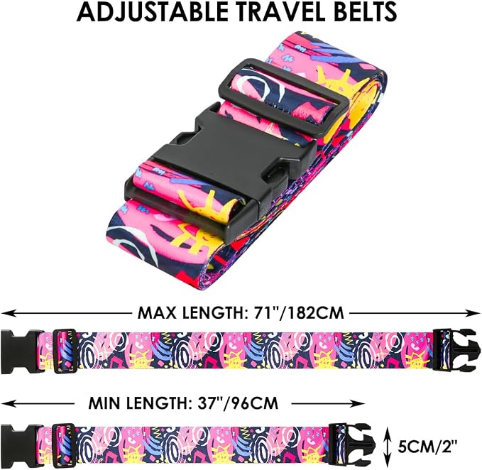 Adjustable Travel Luggage Strap Suitcase Belt Travel Bag Accessories 1.96 in W - Image 2