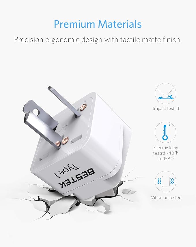BESTEK Australia New Zealand Travel Plug Adapter, Grounded Universal Type I - Image 5