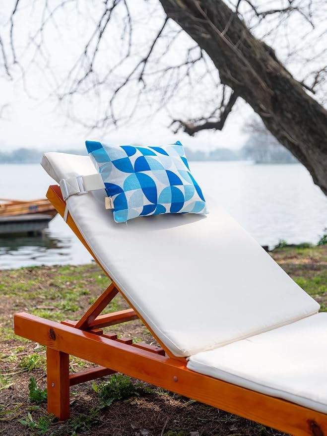 Patio Chairs Headrest Pillows, Outdoor Ledge Pool Lounge Chair Pillows - Image 2