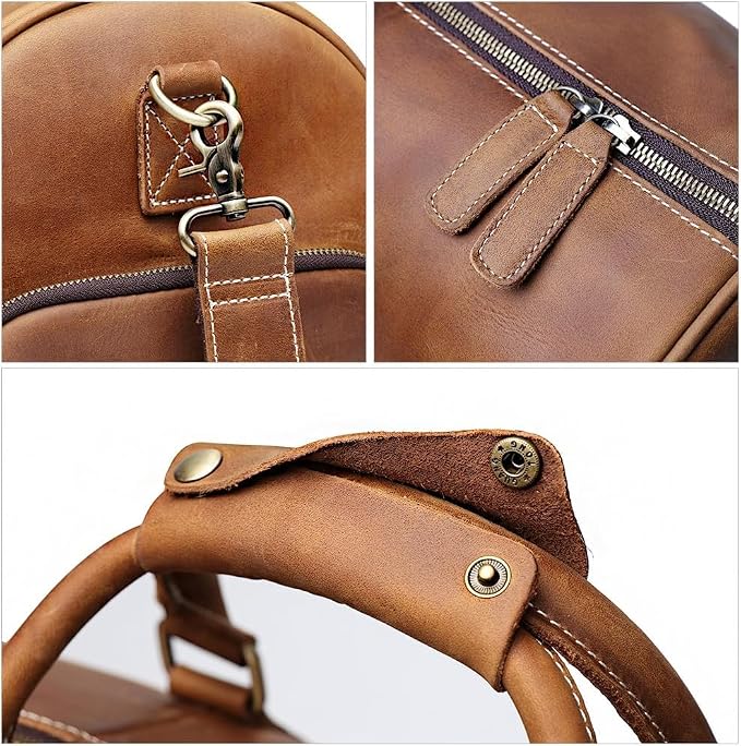 Mullis Mercantile Leather Weekender Travel Bag, a timeless classic. This - Image 9