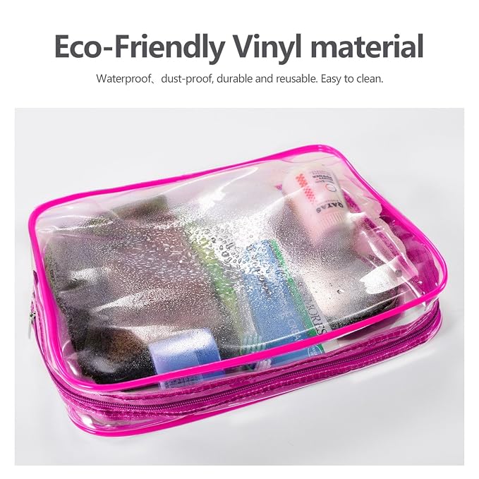 3Pcs Crystal Clear PVC Travel Toiletry Bag Kit - Image 2
