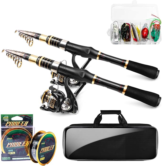 Telescopic Fishing Rod and Reel Combo, 6.89FT 7.89FT Collapsible Fishing Kits by LuyianxiFishing