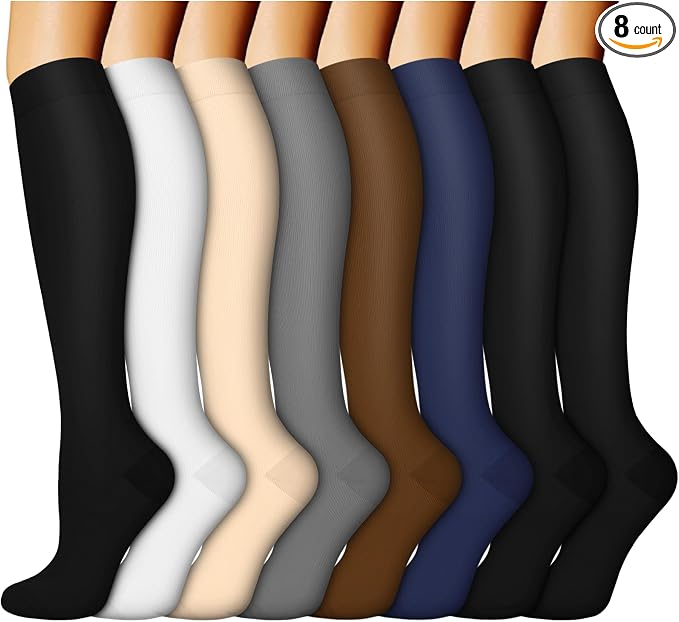 ACTINPUT 8 Pairs Compression Socks by ACTINPUT