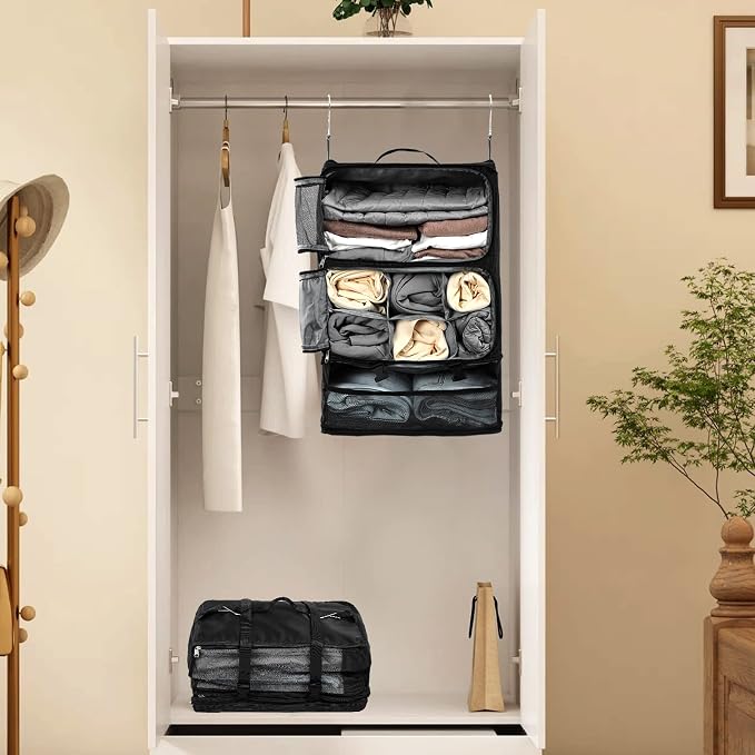 TABITORA Travel Portable Hanging Shelves Closet Organizer Packing Luggage - Image 7