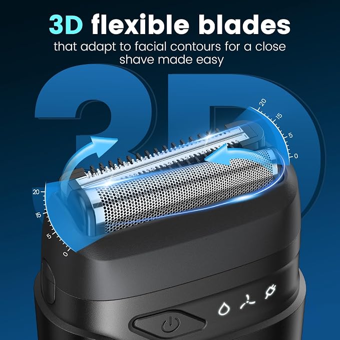 Brightup Electric Foil Shavers for Men, Mini Electric Razor for Shaving Face - Image 3