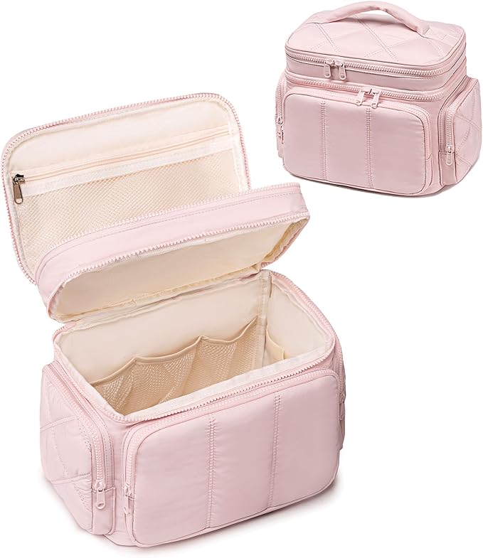 LEDAOU Toiletry Bag for Women, Quilted Travel Makeup Bag Organizer - Image 8