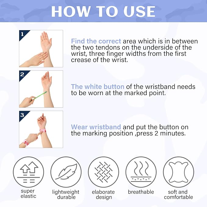 Zhanmai 12 Pairs Motion Sickness Bands - Image 3