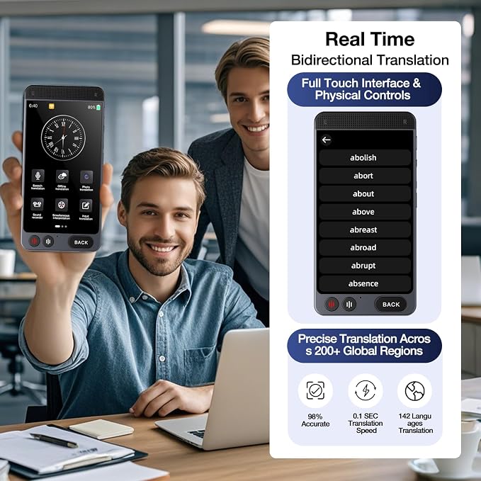 Offline Language Translator Device, No WiFi Needed Instant Translator, 142 - Image 5